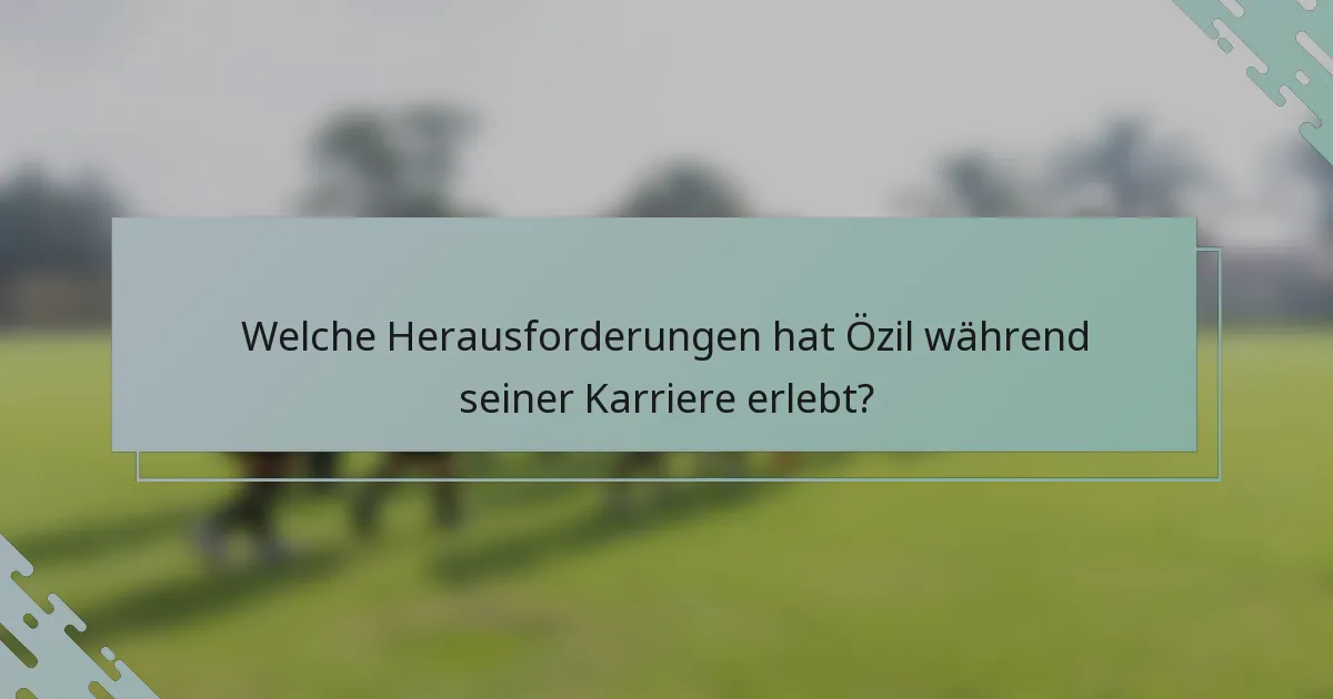 Welche Herausforderungen hat Özil während seiner Karriere erlebt?